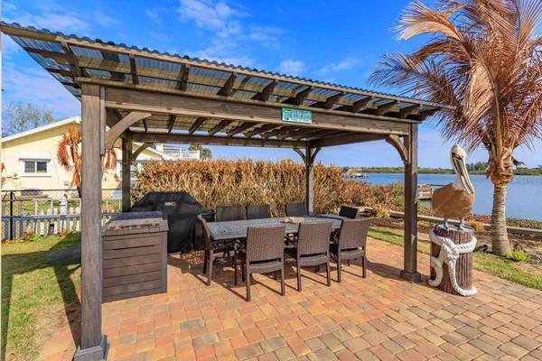 a view of an outdoor space with seating