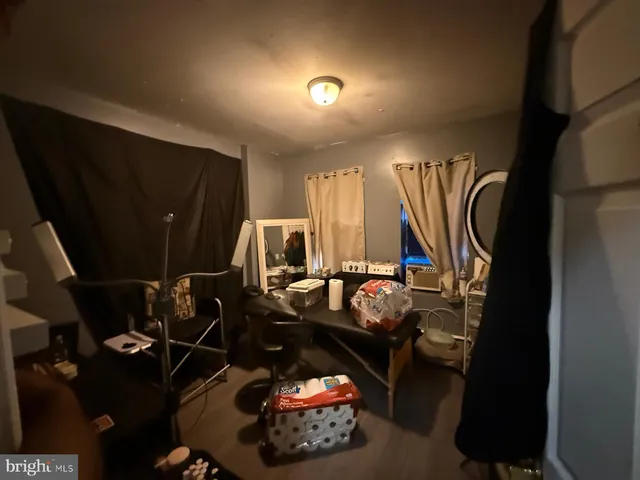 a room with gym equipment