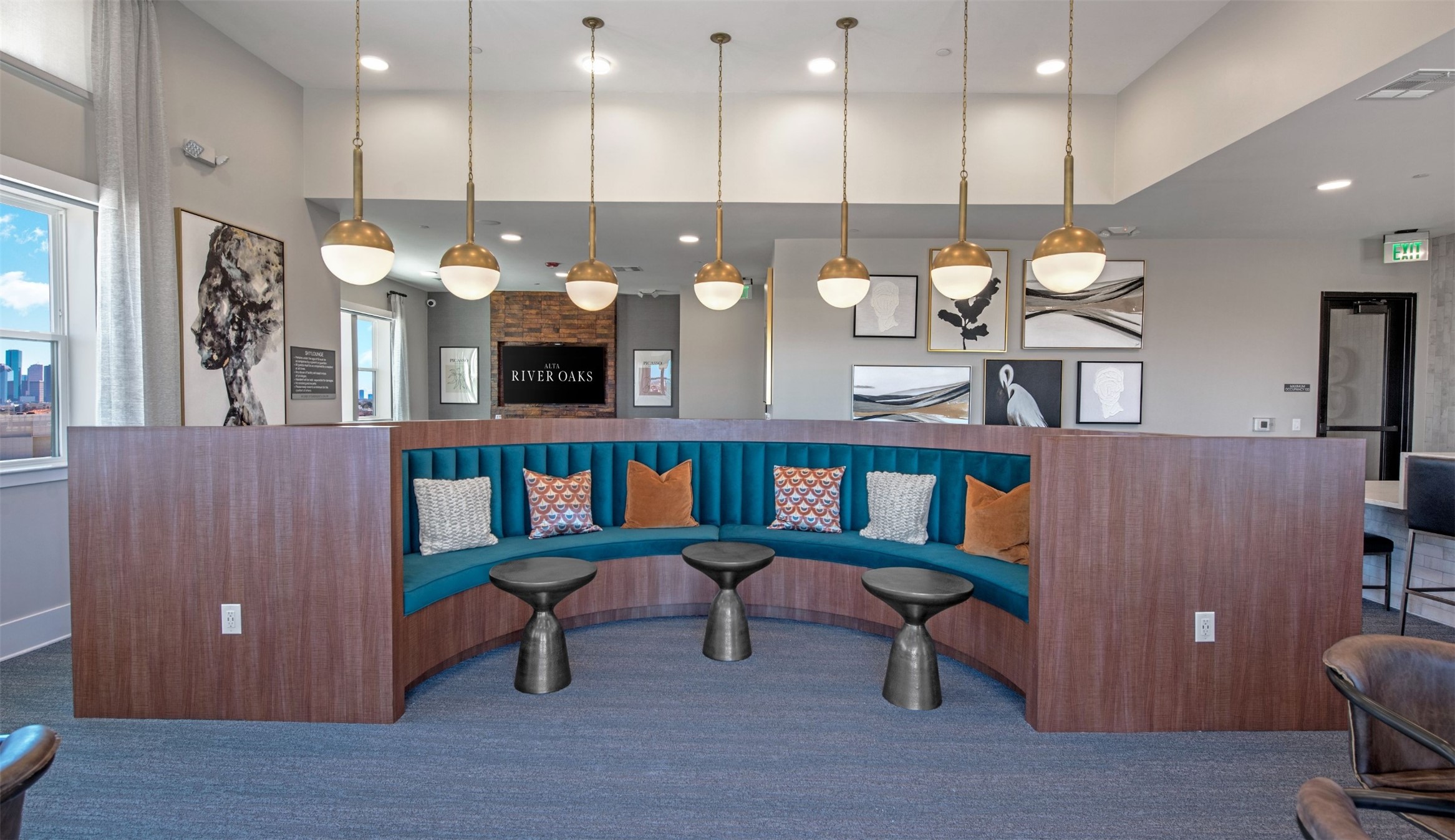 3636 West Dallas Street, Unit 511 Houston, TX 77019 - Photo 33 of 40 a room with lots of wooden furniture and windows