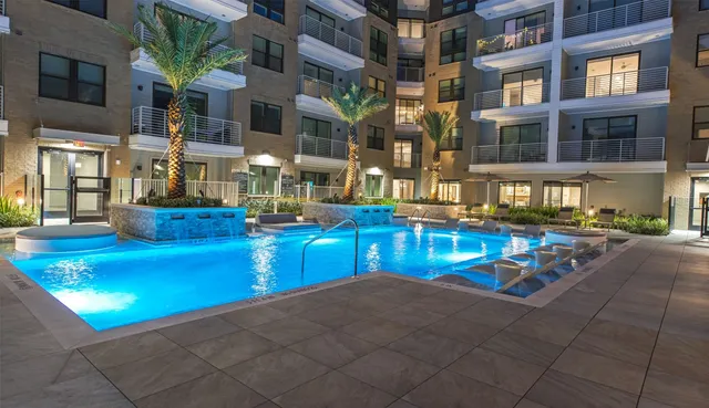 a view of outdoor space with swimming pool