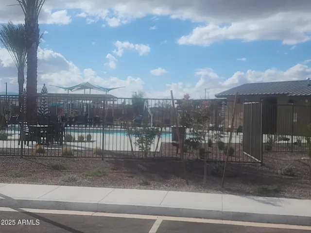 a view of a building with a street