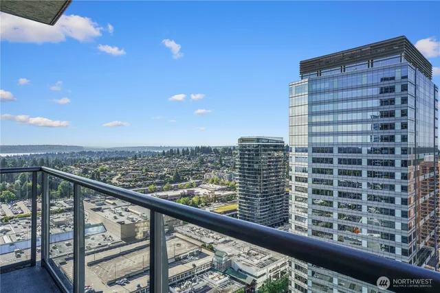 a view of balcony with city view
