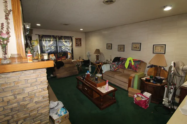 a living room with furniture