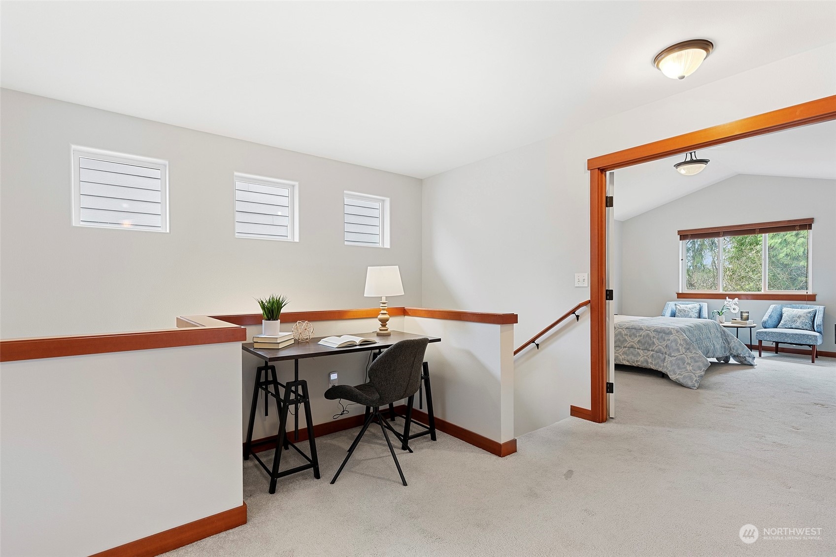 4518 147th Place Southeast Bothell, WA 98012 - Photo 18 of 36 a view of a workspace with furniture and a window