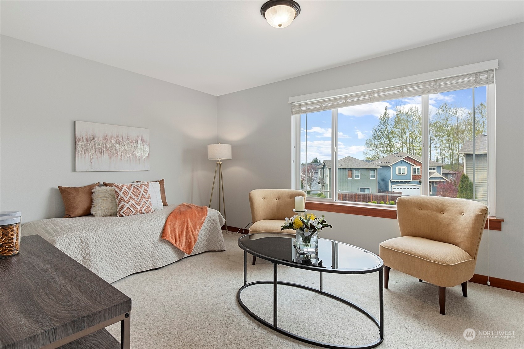 4518 147th Place Southeast Bothell, WA 98012 - Photo 29 of 36 a living room with furniture and a large window