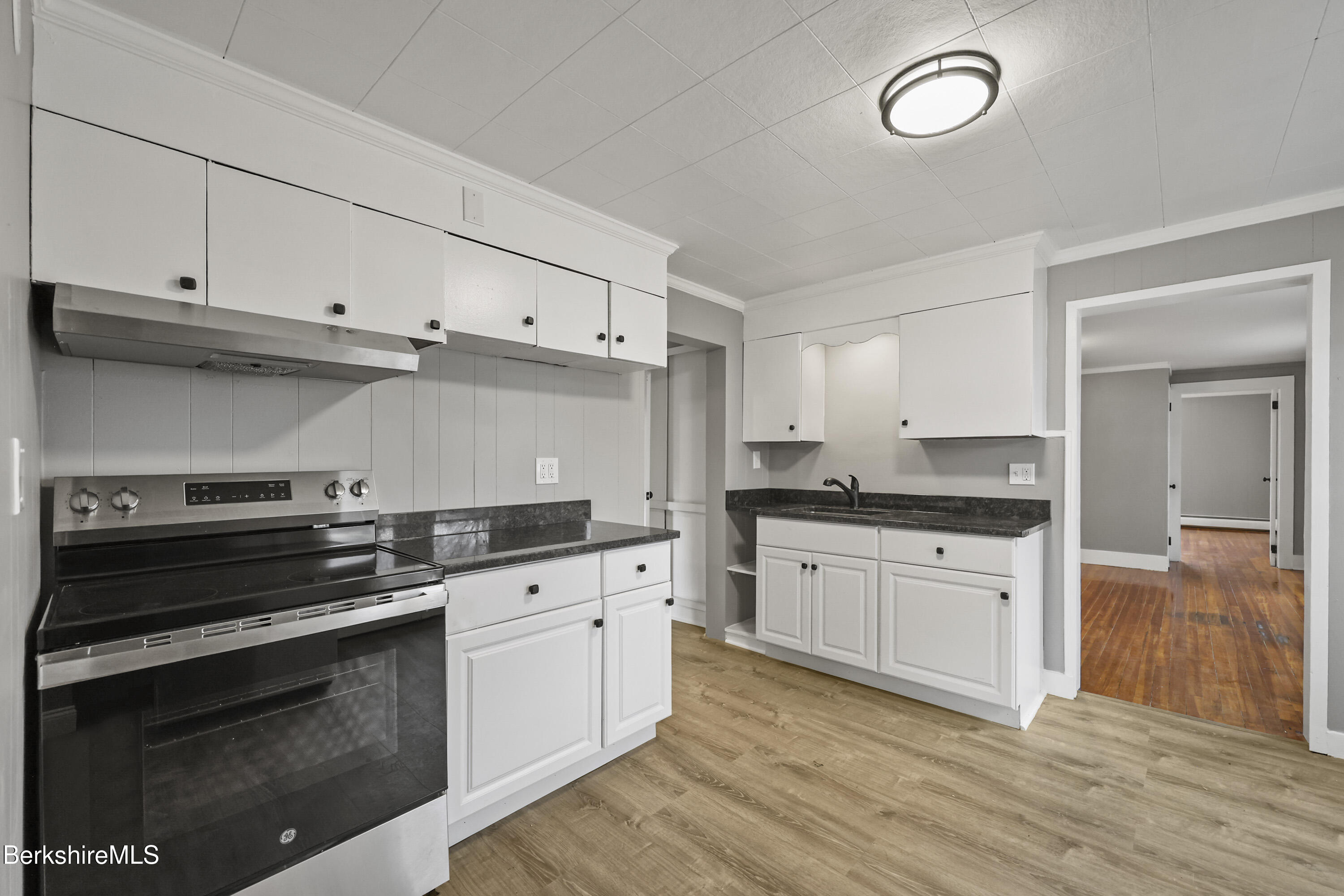 41-43 Reed Street Pittsfield, MA 01201 - Photo 33 of 56 a kitchen with granite countertop a stove and a sink