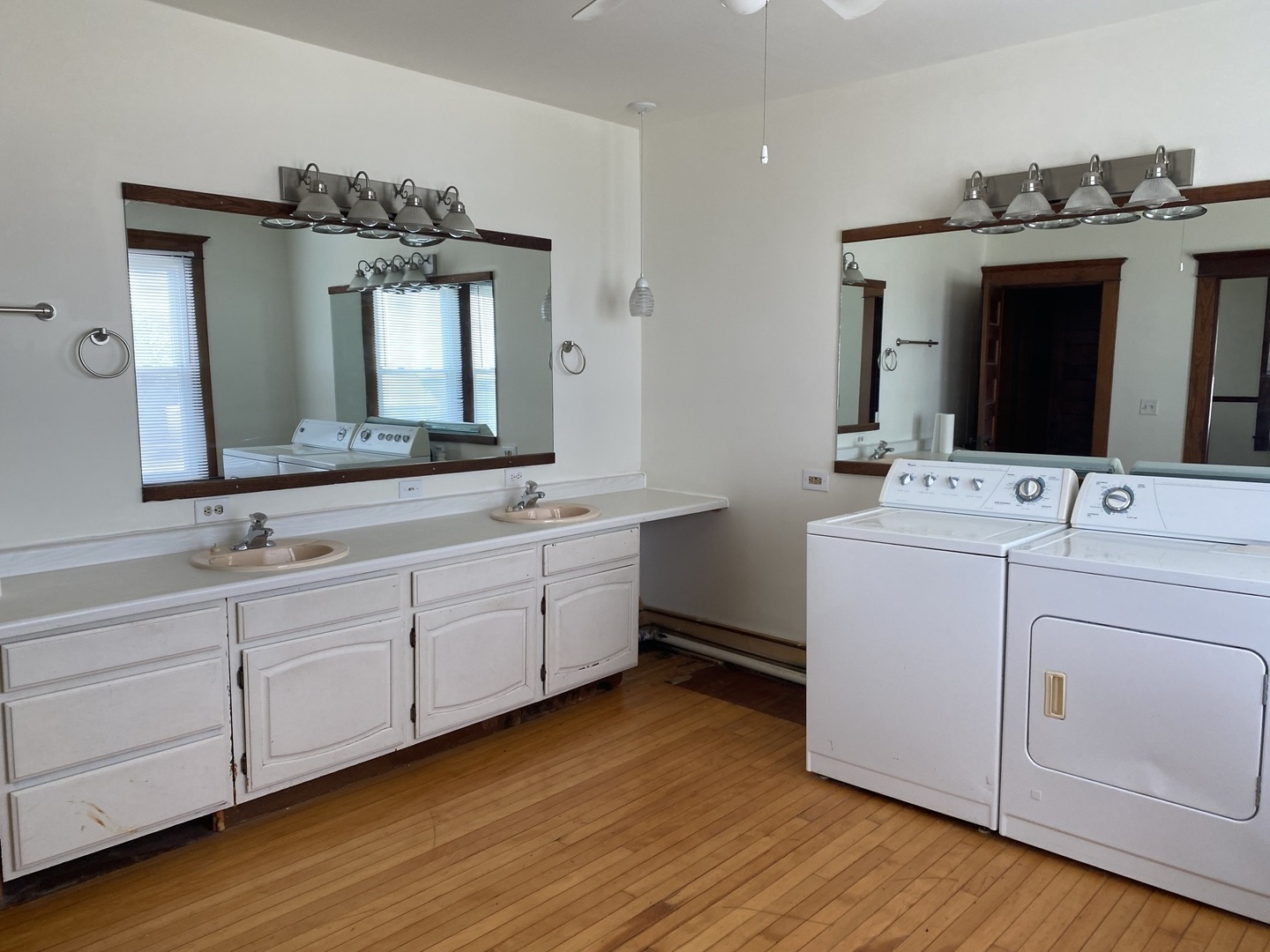 Undisclosed Address Maple Park, IL 60119 - Photo 16 of 27 a bathroom with a double vanity sink and mirror