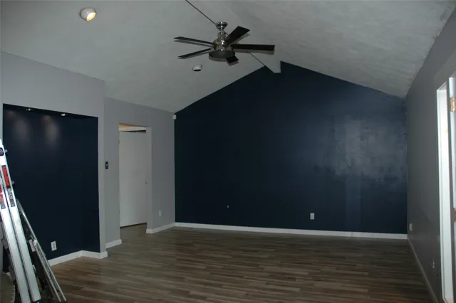 a view of a livingroom with a flat screen tv