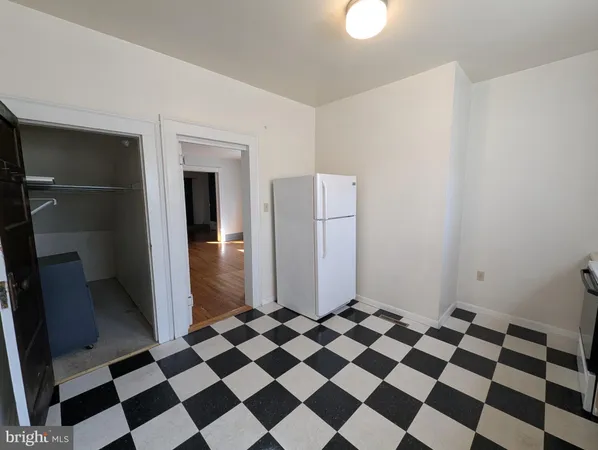a black and white checkered floor