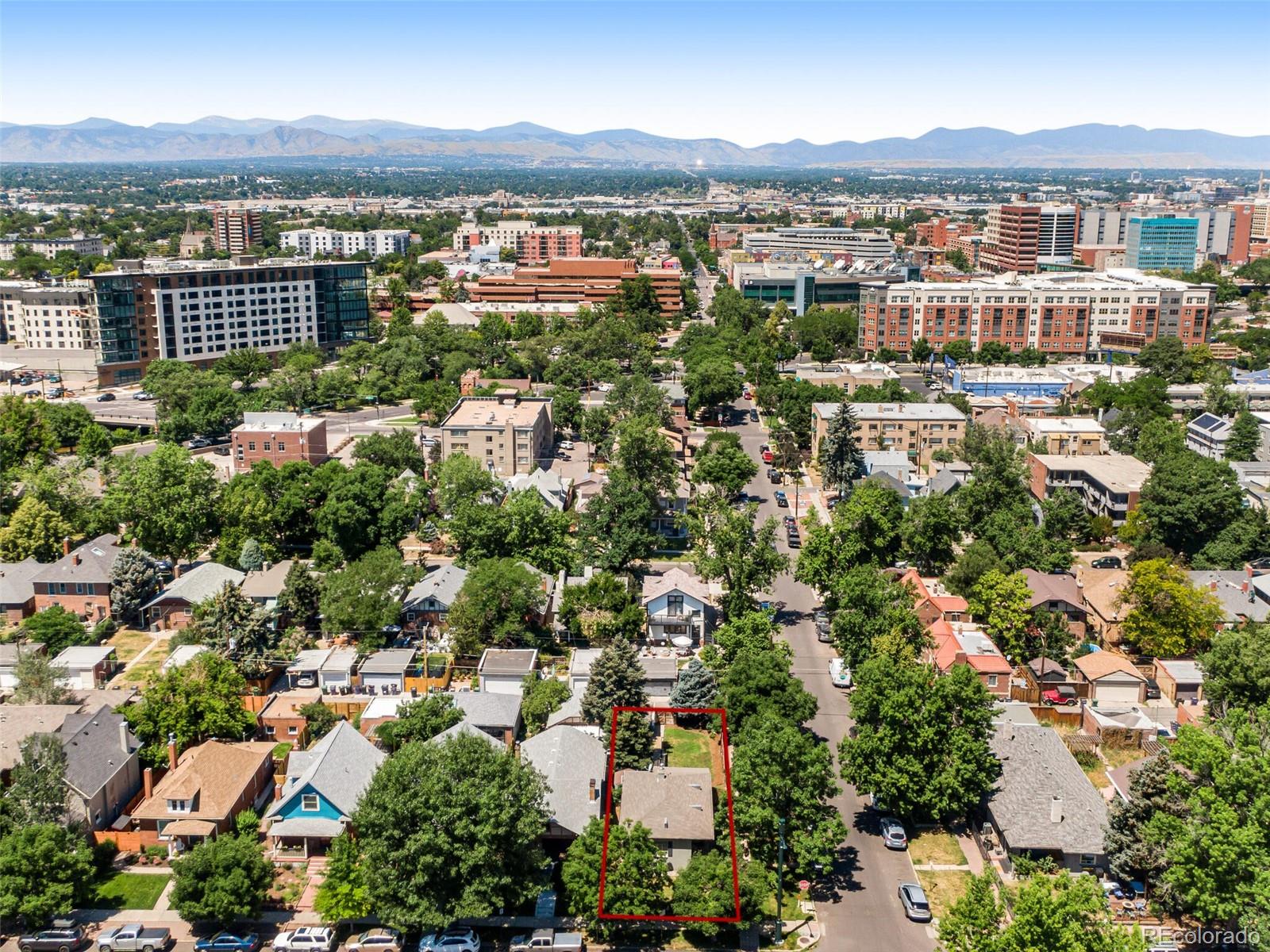520 East 5th Avenue Denver, CO 80203 - Photo 37 of 40 an aerial view of residential building with outdoor space and trees