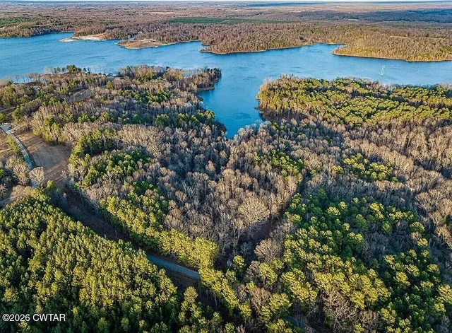 a view of a lake with outside area