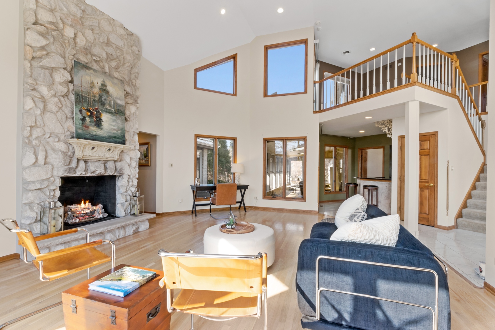 13610 South Kickapoo Trail Homer Glen, IL 60491 - Photo 10 of 37 a living room with furniture fireplace and a flat screen tv
