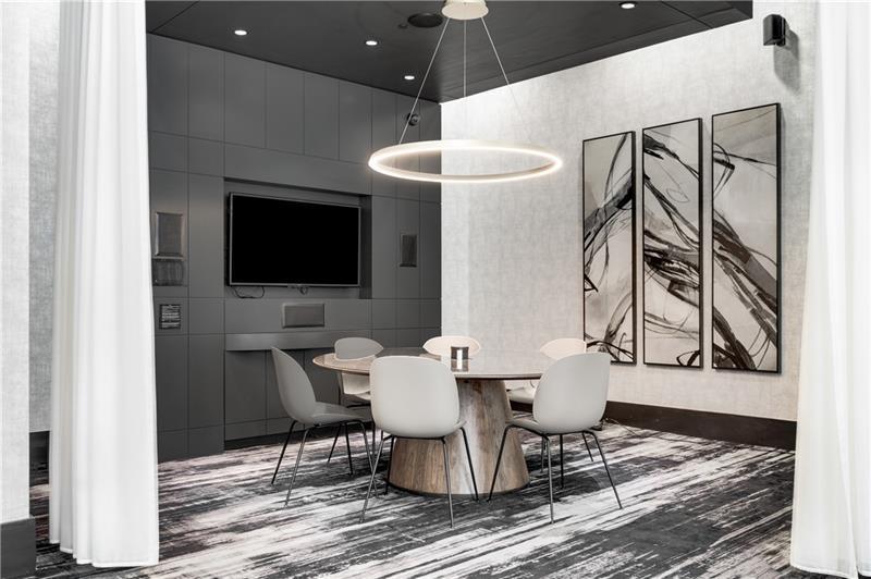 3324 Peachtree Road Northeast, Unit 1419 Atlanta, GA 30326 - Photo 21 of 43 a dining room with furniture and wooden floor