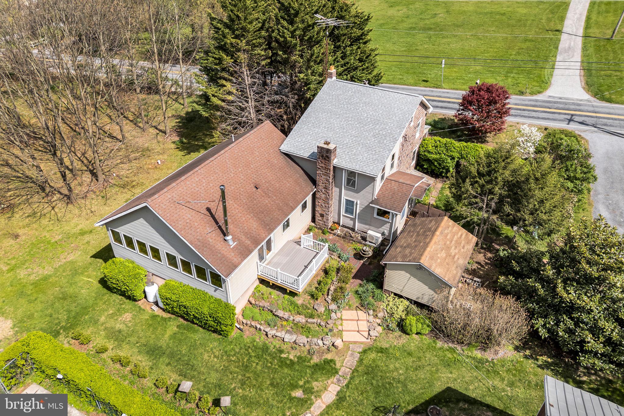 525 Andersontown Road Dover, PA 17315 - Photo 39 of 56 Aerial View of the back of the home minus the pool