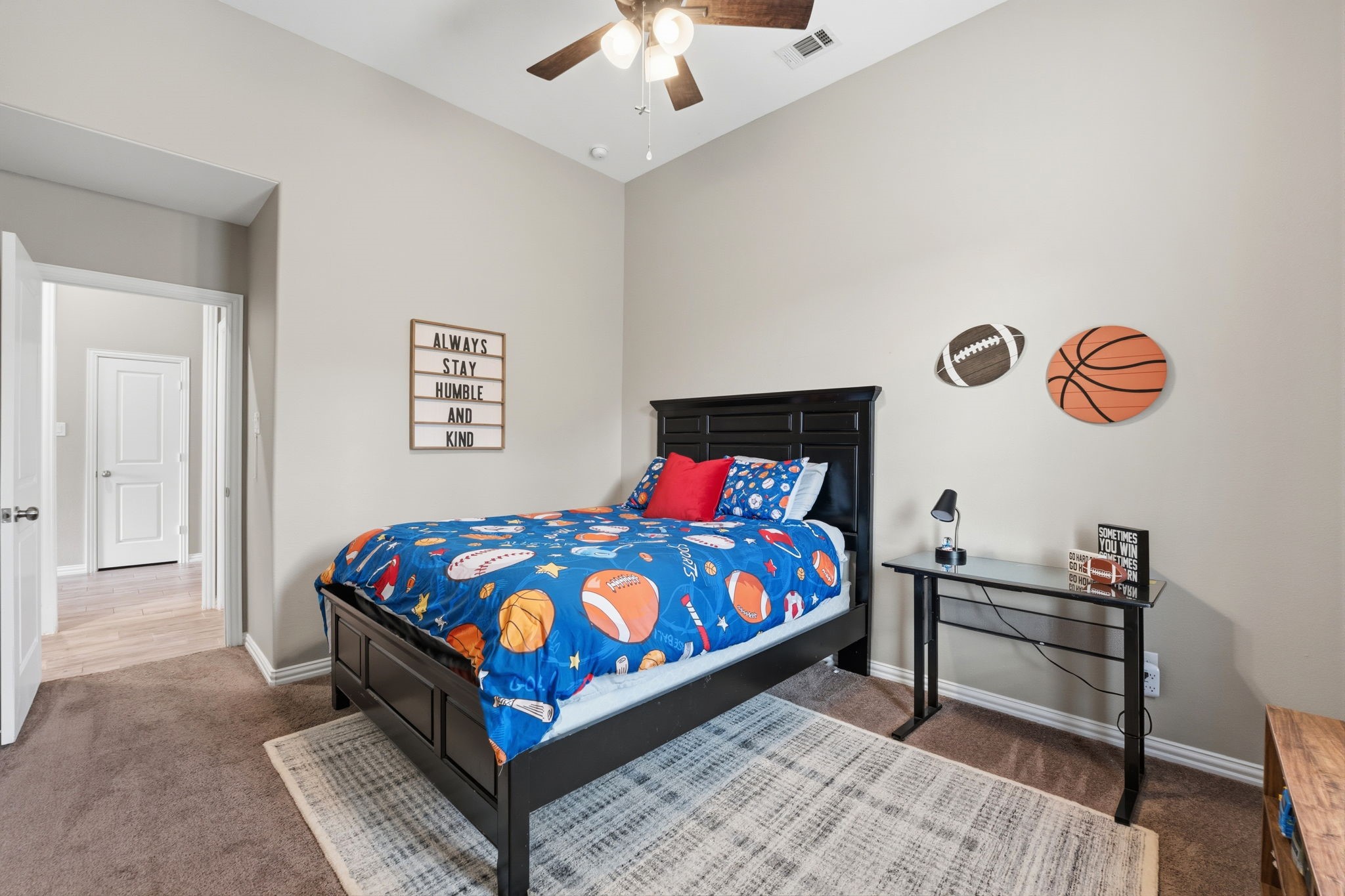 27906 Arden Trail Spring, TX 77386 - Photo 11 of 49 a bedroom with a bed and a dresser in it