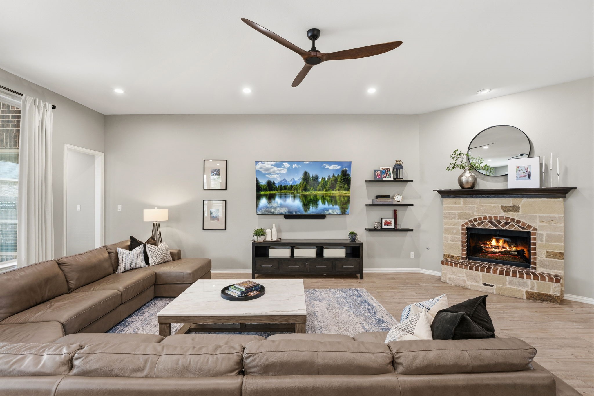 27906 Arden Trail Spring, TX 77386 - Photo 22 of 49 a living room with furniture and a fireplace