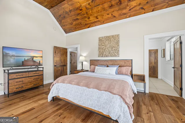 a view of a swimming pool with an outdoor space and seating area