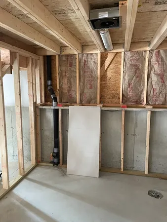 a view of a garage