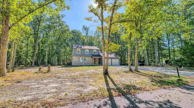 a house with trees in front of it