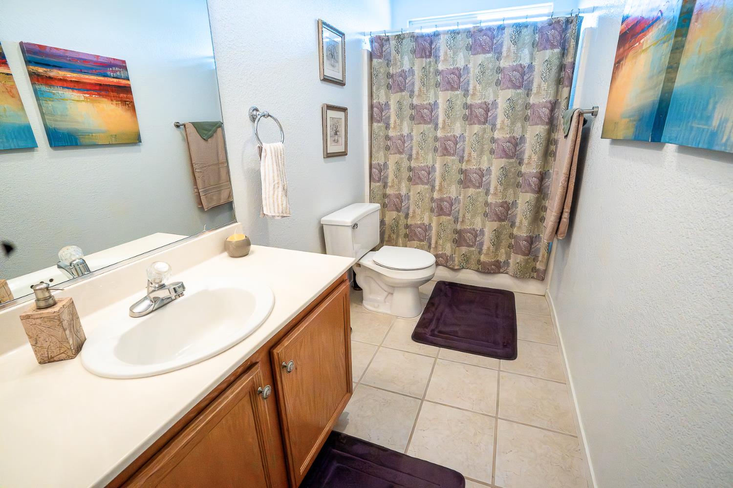 4237 Narraganset Way Mather, CA 95655 - Photo 28 of 40 a bathroom with a sink a toilet and shower curtain