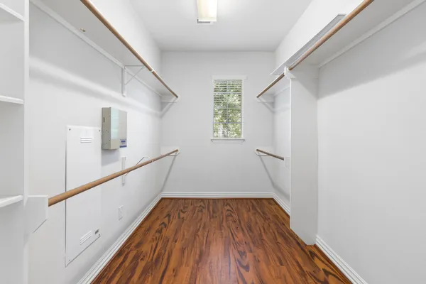 a view of entryway with wooden floor