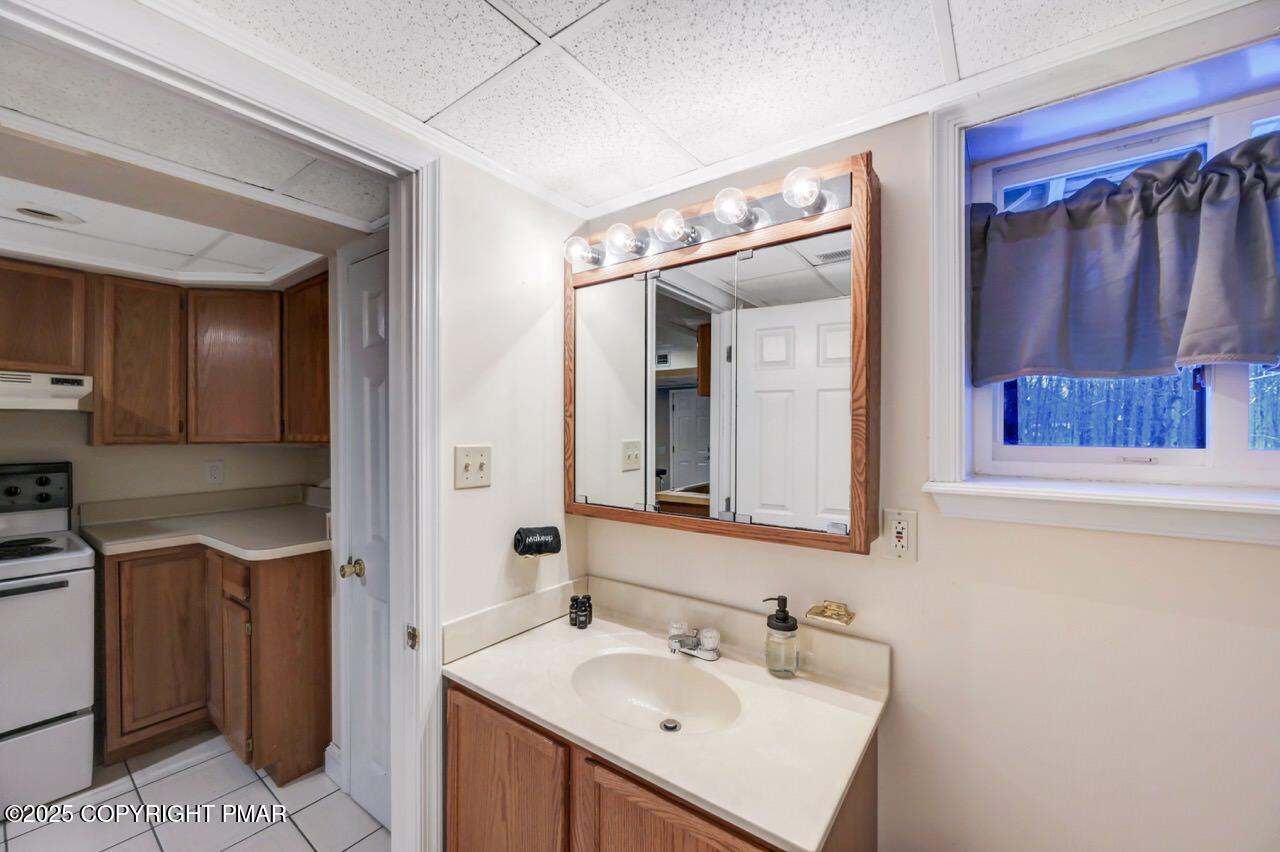 124 Fern Ridge Road Blakeslee, PA 18610 - Photo 55 of 69 a bathroom with a sink and a mirror