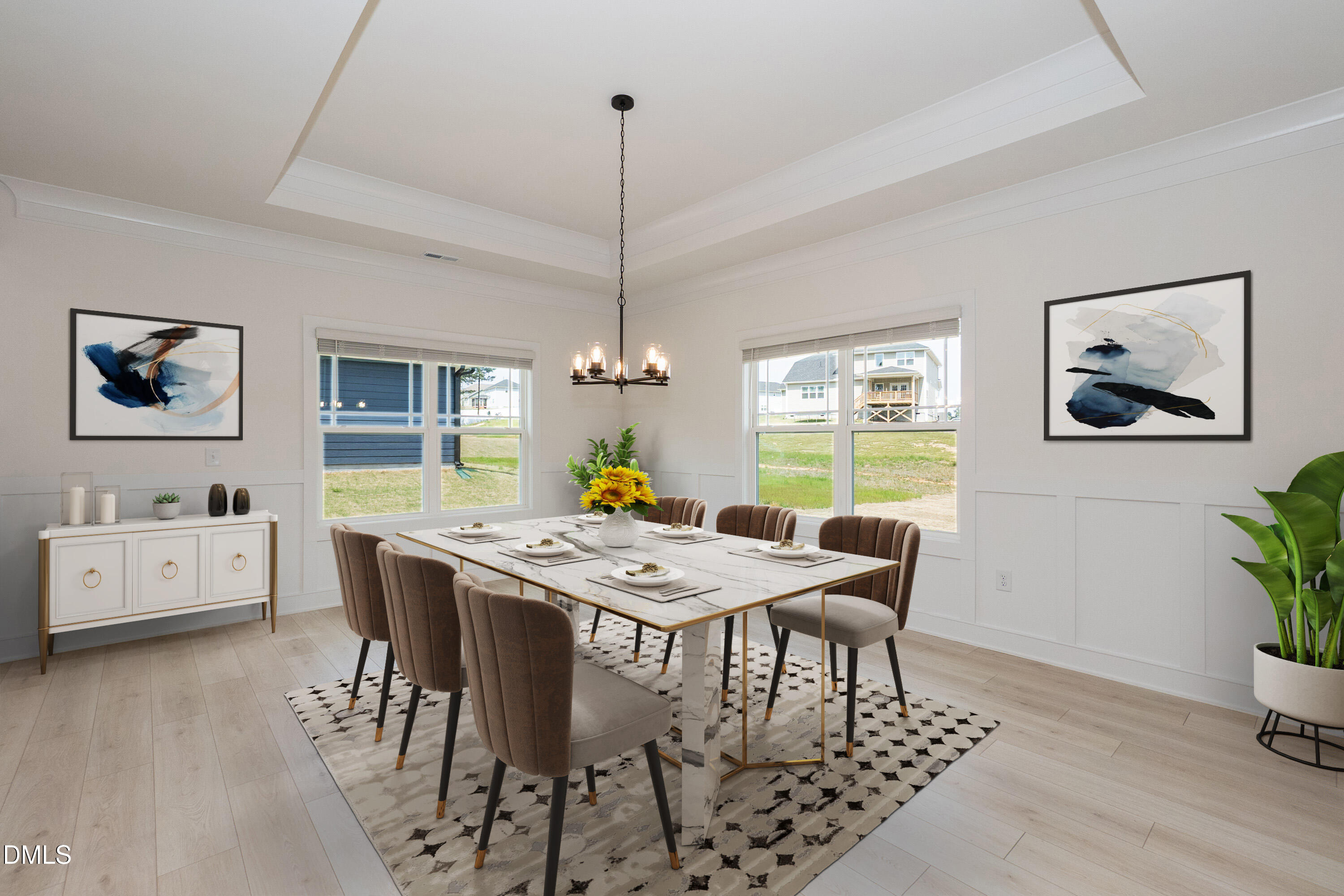 180 Galway Road Lillington, NC 27546 - Photo 5 of 41 a view of a dining room with furniture window and wooden floor