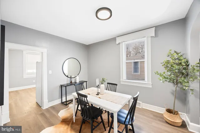a table and chairs in a room