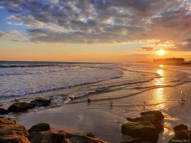 a view of an ocean and beach