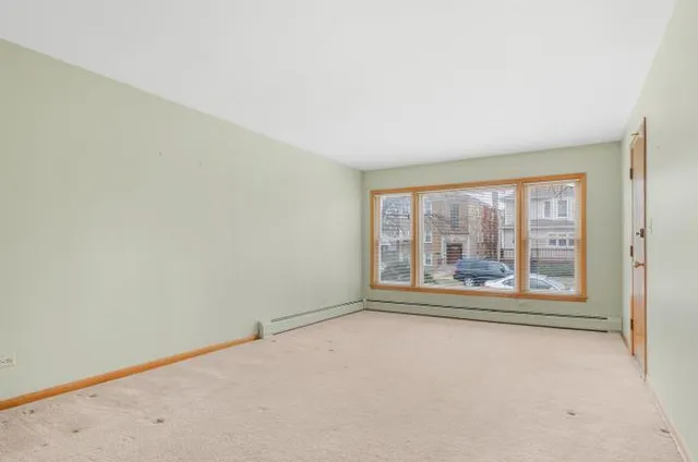 an empty room with window