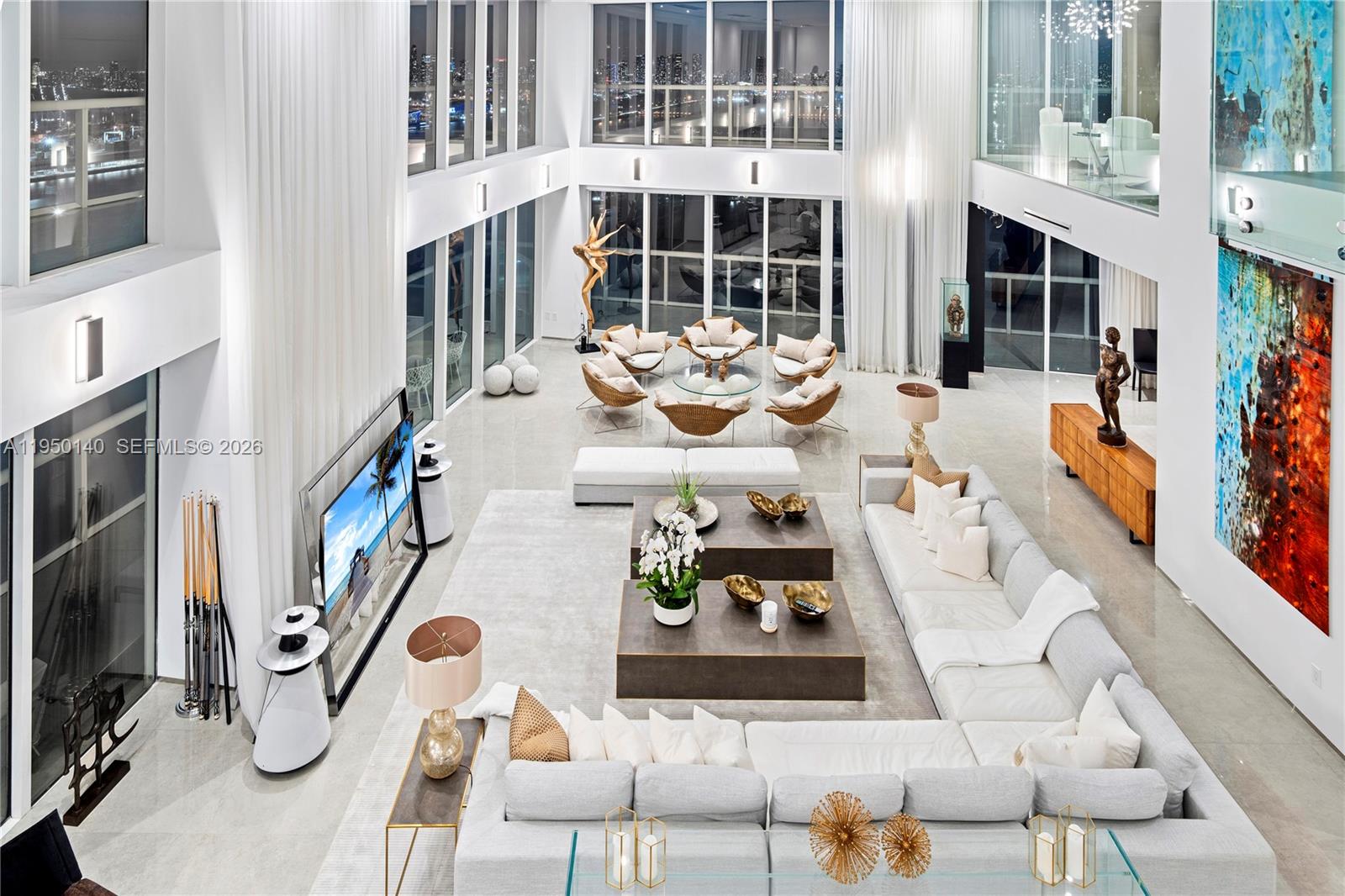 450 Alton Road, Unit PH1 Miami Beach, FL 33139 - Photo 86 of 98 a view of living room with furniture and floor to ceiling window