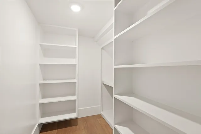 a view of an empty walk in closet