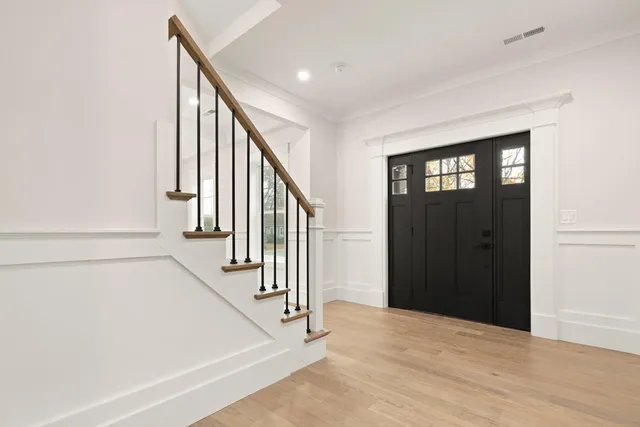 a view of an entryway with staircase