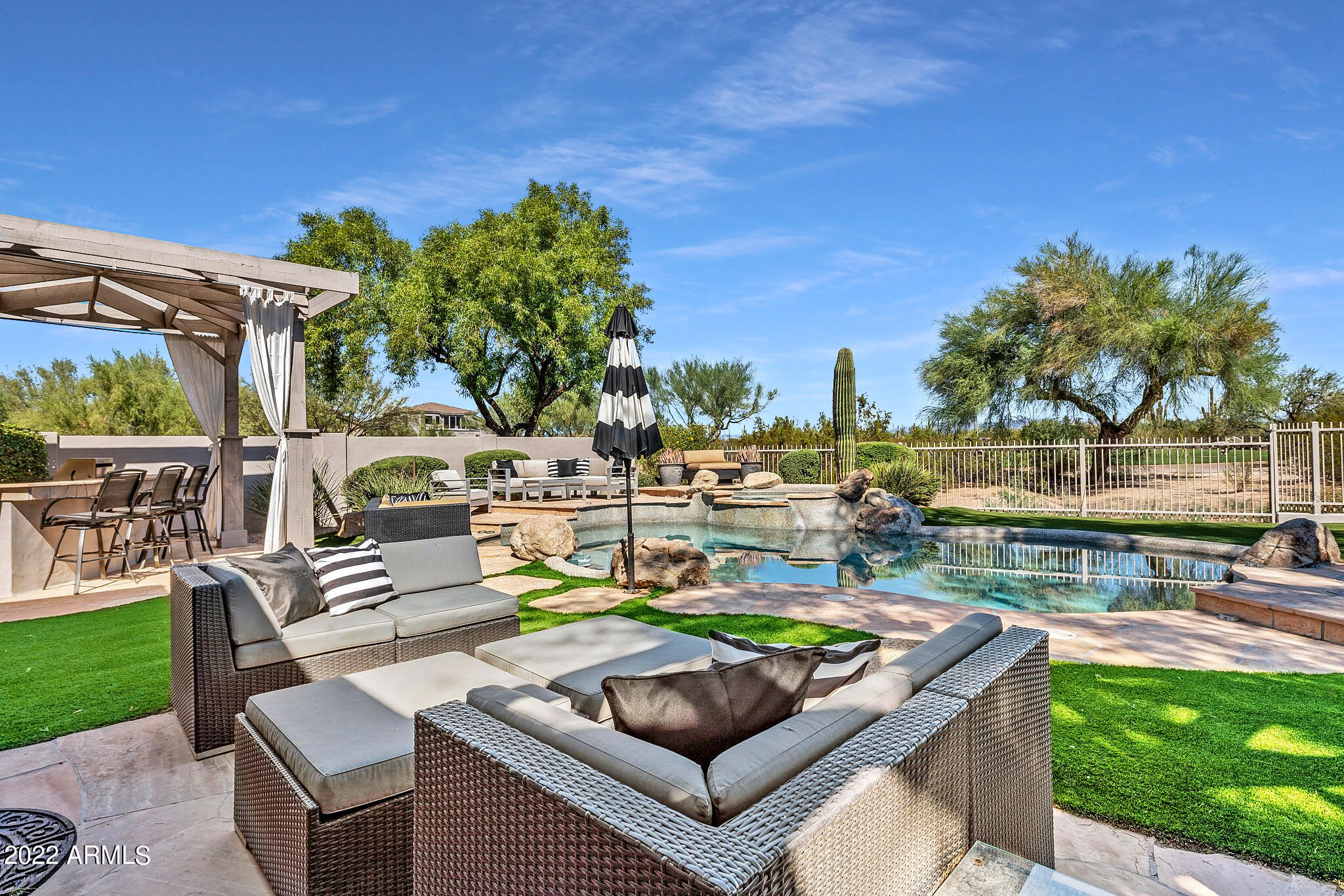 5222 East Hashknife Road Phoenix, AZ 85054 - Photo 39 of 52 Backyard Seating overlooking Golf Course