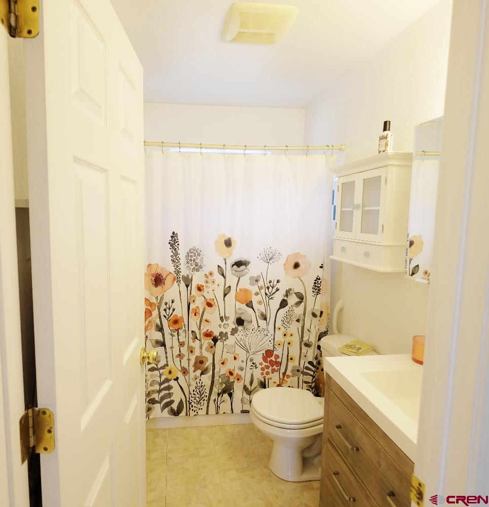 14135 N73 Road Montrose, CO 81401 - Photo 15 of 29 a bathroom with a toilet sink and shower curtain