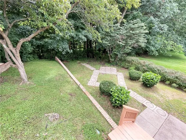 a view of a wooden deck