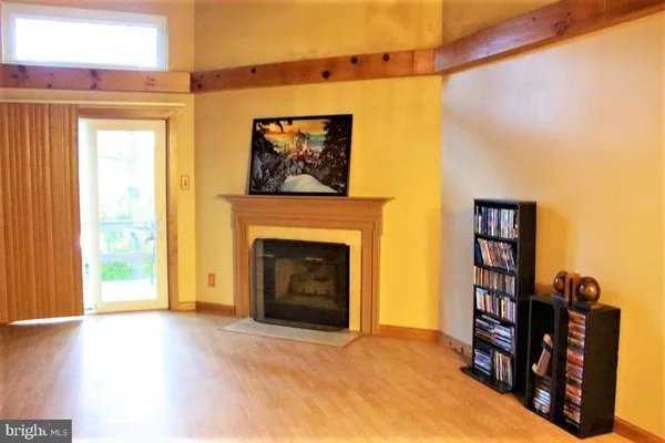 a view of a fireplace in a room