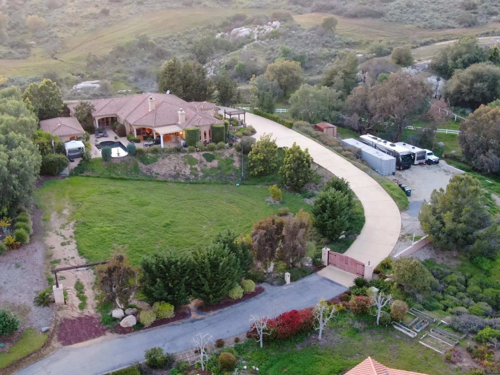 3401 Preakness Court Fallbrook, CA 92028 - Photo 49 of 52 an aerial view of a house with garden space and street view