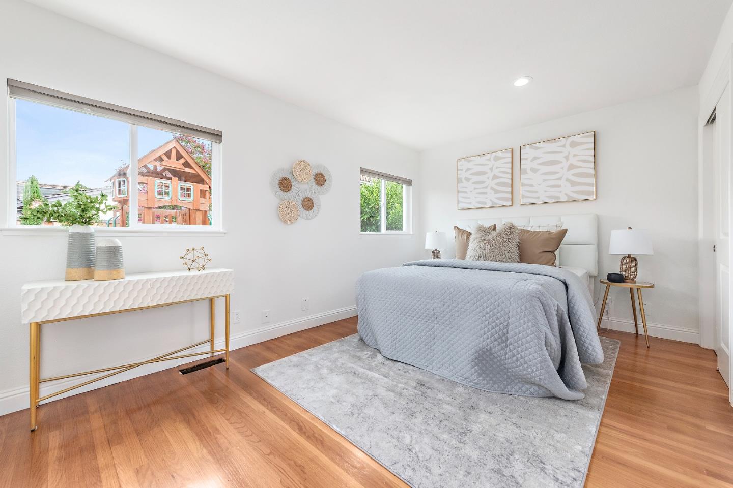 727 Liverpool Way Sunnyvale, CA 94087 - Photo 17 of 26 a bedroom with a bed and a desk