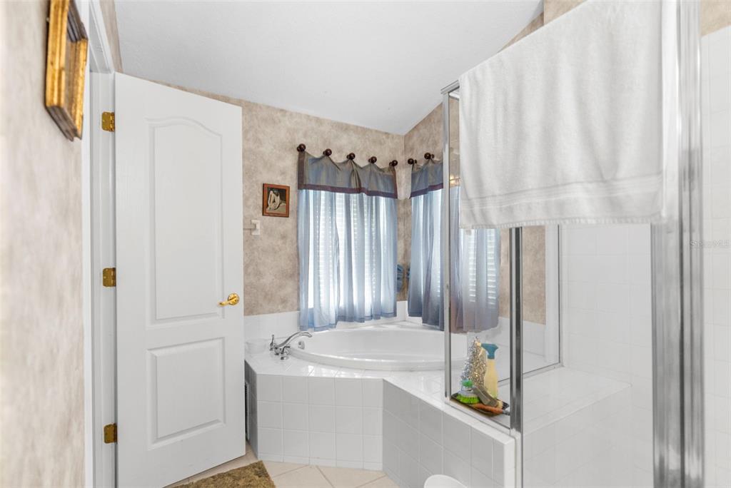11847 Spindrift Loop Hudson, FL 34667 - Photo 19 of 28 a bathroom with a sink a mirror and a shower