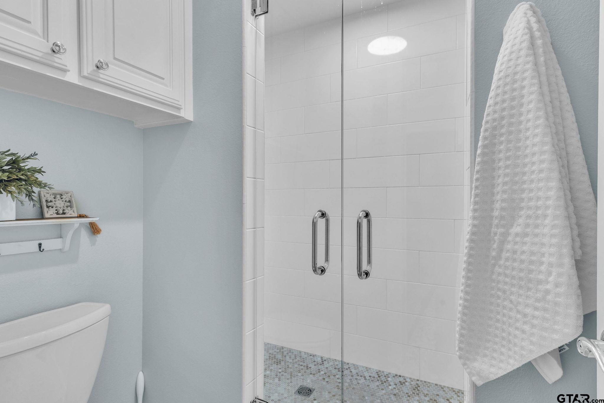 1208 Briarwood Lane Longview, TX 75604 - Photo 23 of 43 a bathroom with a shower curtain and a sink