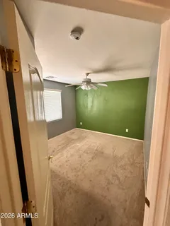 a bathroom with a mirror