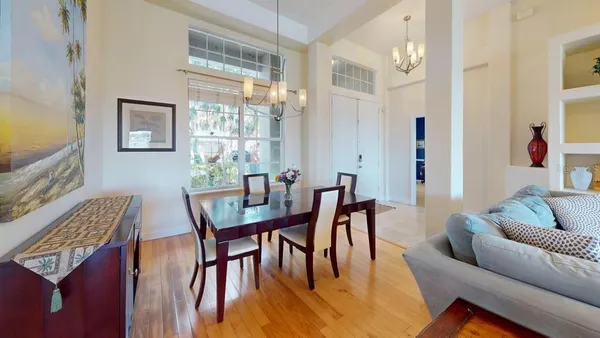 a view of a livingroom and dining room