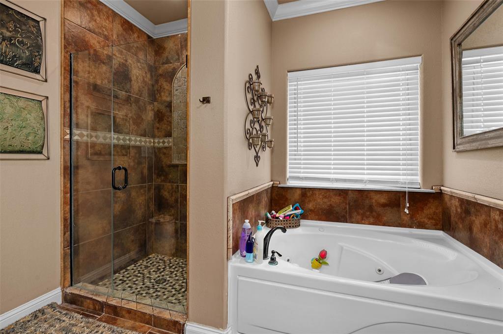 279 Lake Road Plain Dealing, LA 71064 - Photo 27 of 38 a bathroom with a tub a shower and a window