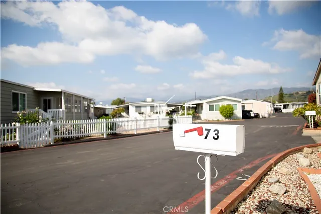 a view of road with card board