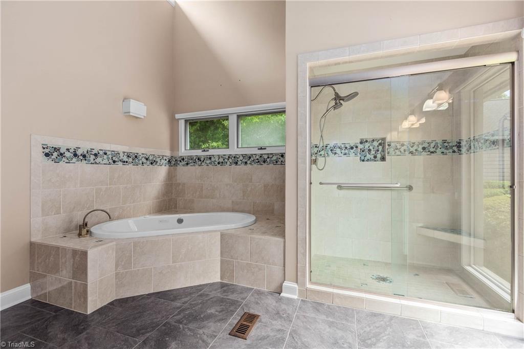 4200 Clinard Road Clemmons, NC 27012 - Photo 34 of 49 Master Bath with jetted tub and beautiful walk-in shower