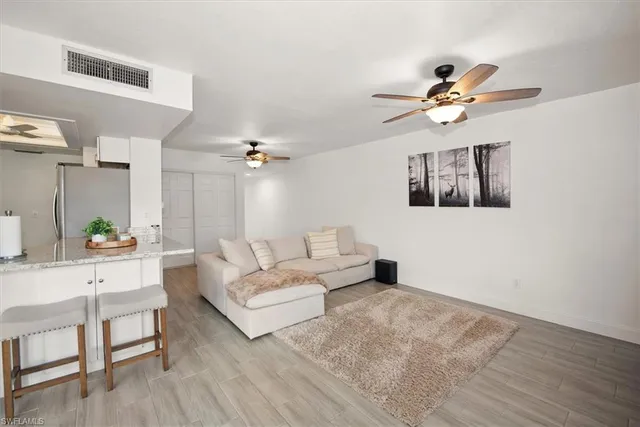 a living room with furniture