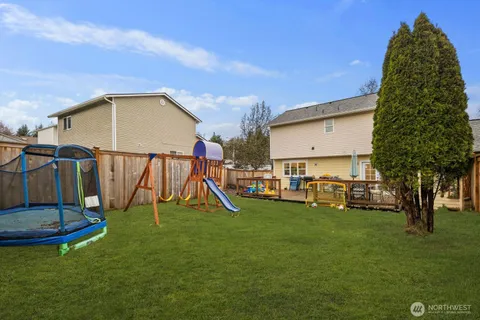 a view of a park with slide