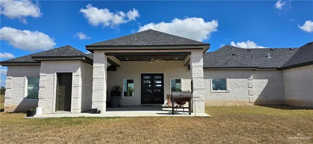 a view of a entryway door front of house