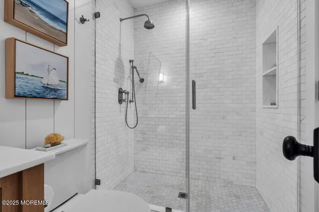 a bathroom with a shower